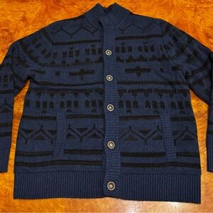Lucky Brand Men's Navy and Black Cardigan